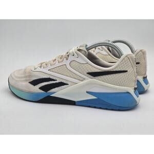 Reebok Nano X2 Mens 7.5 White Blue Cross Training Gym Workout Shoes